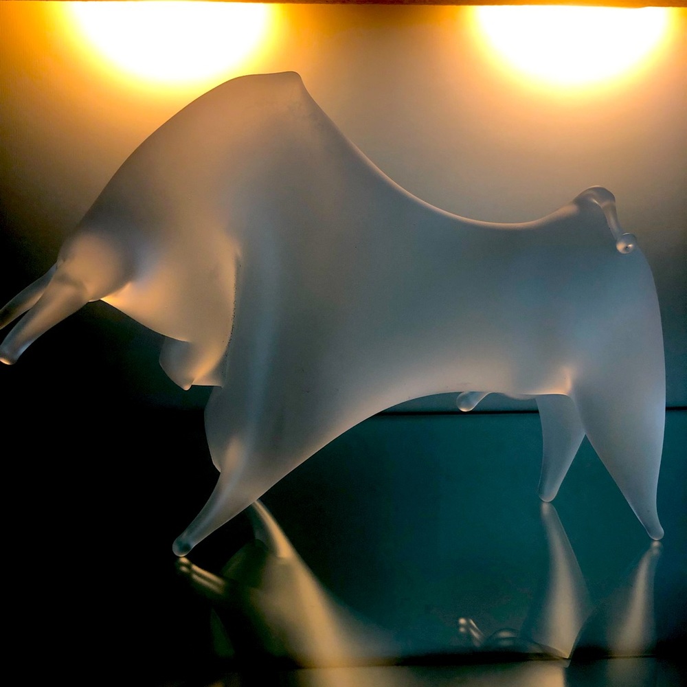 Frosted Glass Bull